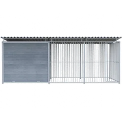 Chenil Super Junior en WPC Gris - 5 m x 2 m - barreaux