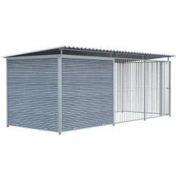 Chenil Super Junior en WPC Gris - 5 m x 2 m - barreaux