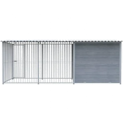 Chenil Super Junior en WPC Gris - 5 m x 2 m - barreaux