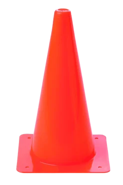 Cône Rouge orangé PVC 30 cm