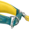 Collier Active Confort pour lévrier avec stop traction - Pétrole / jaune- XS