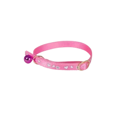 Collier chat Coeur réfléchissant 34 cm x 10 mm - rose