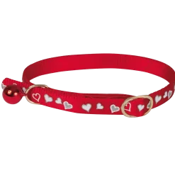 Collier chat Coeur réfléchissant 34 cm x 10 mm - rouge