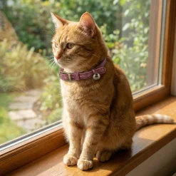 Collier chat élastique en Denim n°8