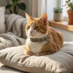 Collier chat élastique en Denim n°9