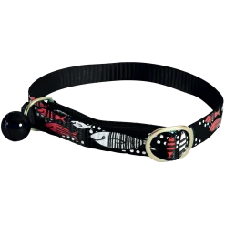 Collier chat Sardine avec grelot 30 cm x 10 mm - Noir