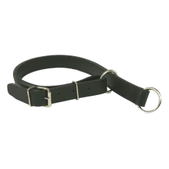 Collier cuir 2 anneaux, 55 cm