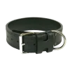 Collier cuir cousu double, noir, 65 cm