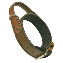 Collier cuir d'intervention marron avec poignée, 60 cm x 48 mm