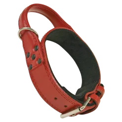 Collier cuir d'intervention rouge avec poignée, 60 cm x 48 mm