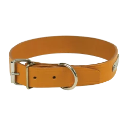 Collier cuir naturel riveté, 50 cm