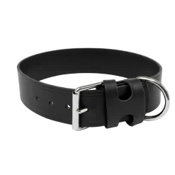 Collier cuir noir, 60 cm
