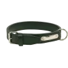 Collier cuir noir cousu double, 65 cm x 28 mm