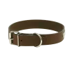 Collier cuir riveté, marron, 60 cm