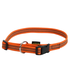 Collier Gomme 40/65 cm x 20 mm - Reflec orange