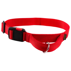 Collier nylon réglable avec poignée, boucle rapide, largeur 40 mm, rouge