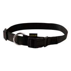 Collier nylon réglable, boucle rapide, largeur 25 mm, noir