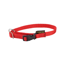 Collier nylon réglable, boucle rapide, largeur 12 mm, rouge