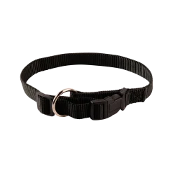 Collier nylon réglable, boucle rapide, largeur 12 mm, noir