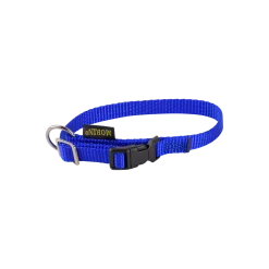 Collier nylon réglable, boucle rapide, largeur 12 mm, bleu