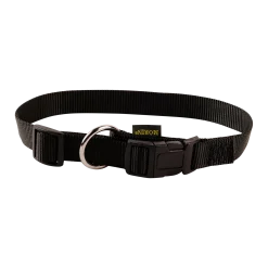 Collier nylon réglable, boucle rapide, largeur 20 mm, noir