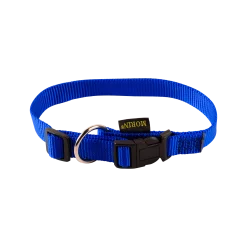 Collier nylon réglable, boucle rapide, largeur 20 mm, bleu