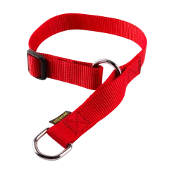 Collier nylon semi étrangleur 25 mm, rouge