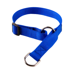Collier nylon semi étrangleur 25 mm, bleu