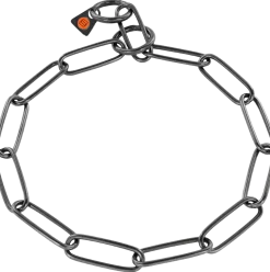 Collier sanitaire coulissant, long , fin, INOX noir, 65 cm, qualité HS