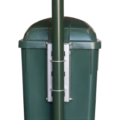 Corbeille polyéthylène 50 litres et pièce d'attache RAL6009