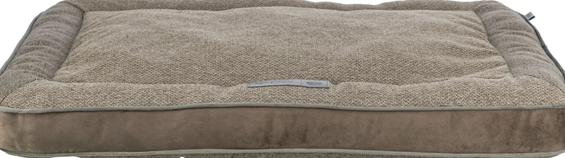 Coussin Liano, tissé/velours, angulaire 100 × 65 cm, taupe