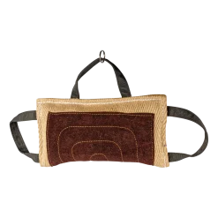 Coussin mordant Jute / cuir 3 poignées souple