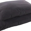 Coussin Panama rectangle, gris foncé, 80x60x10cm