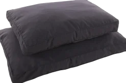 Coussin Panama rectangle, gris foncé, 80x60x10cm