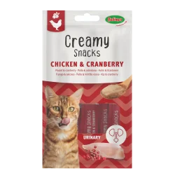 Creamy Snacks Chat x4, poulet/cranberry, 60g