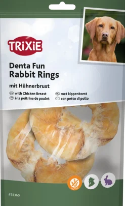 Denta Fun Rabbit Rings à la poitrine de poulet 9,5 cm, 100 g