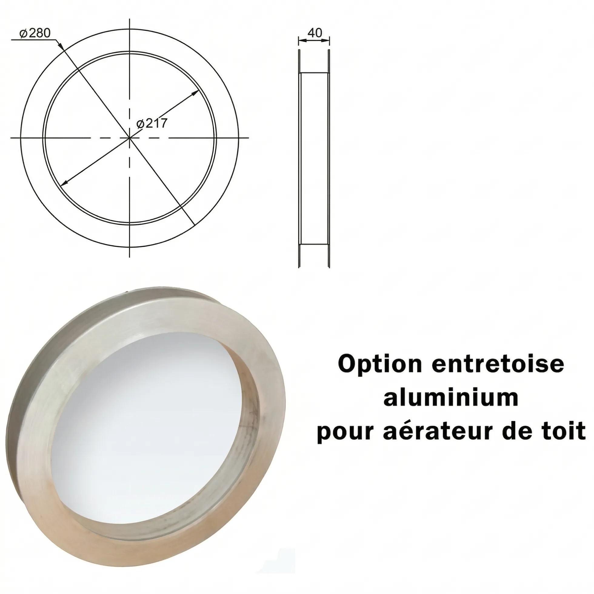 Entretoise pour aérateur rotatifs à 2 sens