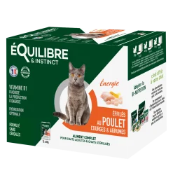 Equilibre & Instinct - Effilés chat poulet, 12 x 85 g