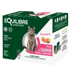 Equilibre & Instinct - Effilés chat saumon, 12 x 85 g