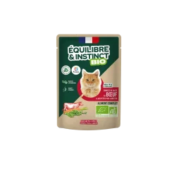 Equilibre & Instinct - Emincés BIO chat, riche en boeuf, 12 x 85 g