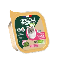 Equilibre & Instinct - Terrine BIO chat saumon légumes, 85 g