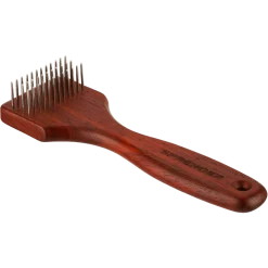 Etrille manche bois 3 rangs dents courtes
