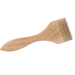 Etrille manche bois 3 rangs, dents longues