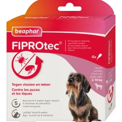 Fiprotec Spot On au friponil chien (2-10kg) contre puces et tiques 4 x 0.67 ml