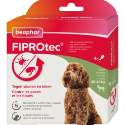 Fiprotec Spot On au friponil chien (20-40kg) contre puces et tiques 4 x 2.68ml