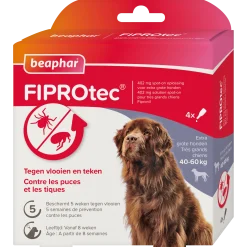 Fiprotec Spot On au friponil chien (40-60kg) contre puces et tiques 4 x 4.02ml