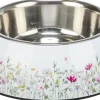 Gamelle en acier inoxydable motif fleurs 0,75 l/ 22 cm, blanc/multico