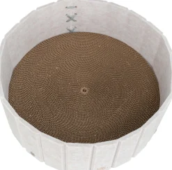 Griffoir avec bord en feutre / catnip 38 × 16 cm, crème
