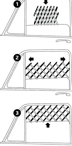 Grille aération pour fenêtre de voiture