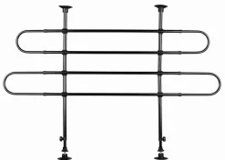 Grille de séparation voiture avec angle, largeur: 85-140 cm hauteur: 75-110 cm, noir
